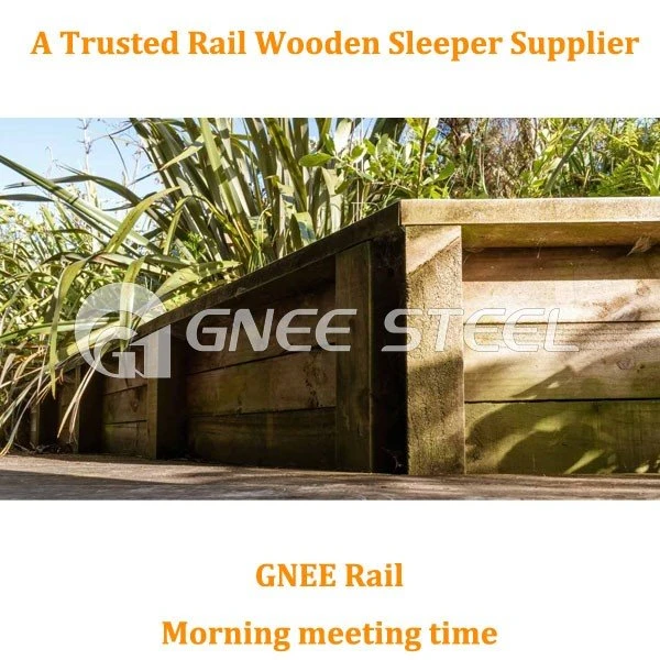 Garden wood railroad tie